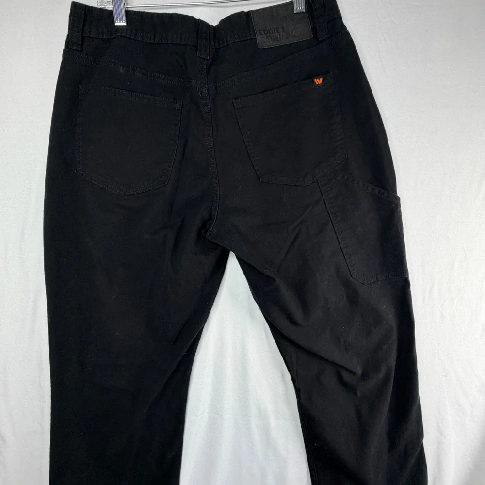 Eddie Bauer Mens Canvas Utility Pants Black Workwear Straight Leg 32x32 1751319